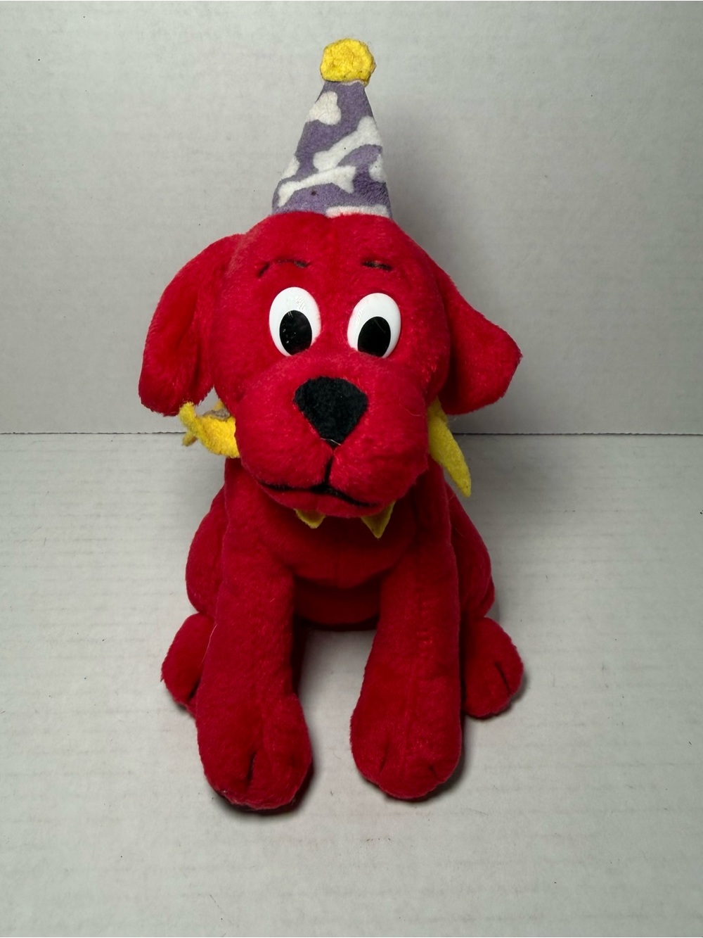 CLIFFORD THE BIG RED DOG 6" with Party Hat Plush Toy Pre-owned Vintage